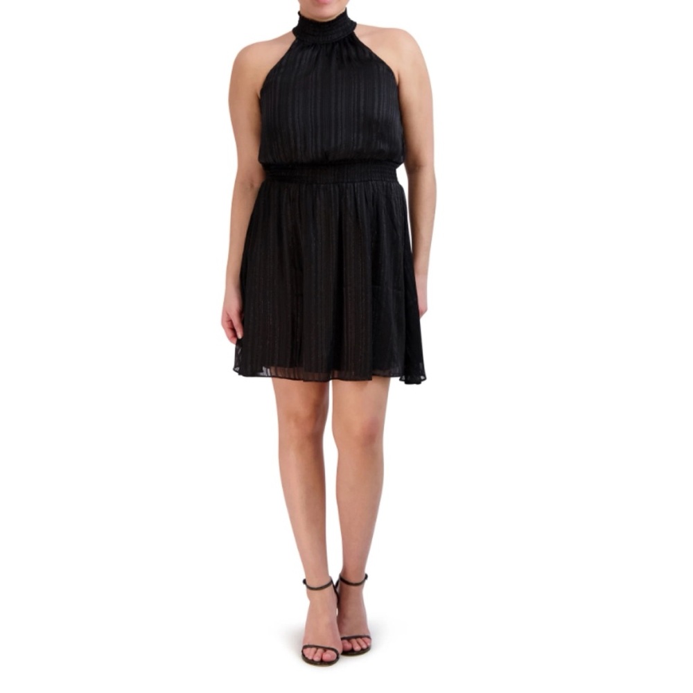 🆕 BCBG Paris Women’s Black Halter Mini Dress XL NWT New!